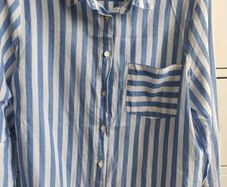 Dunnes Stores Blue and White Striped Long Sleeve Shirt Size M