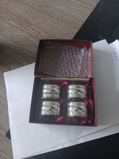 Vintage St Michael Marks & Spencer Silver Plated Napkin Rings - Set of 4 Boxed