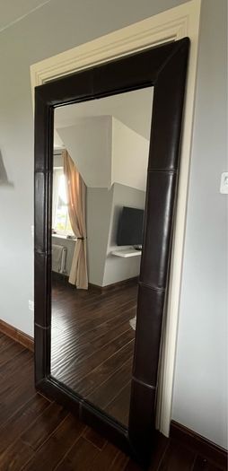 Large Leather Bound Mirror - Meadows & Byrne
