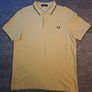 Fred Perry Mens Twin Tipped Polo Shirt Yellow Navy White Size L Image 2