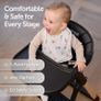 Mash High Chair Bundle by Baby Elegance | Includes Newborn Seat (0-6 Months), Toddler Seat (6+ Months) & Black Cushion | Adjustable Black High Chair for Babies & Toddlers Image 5