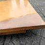 Solid wood dining table. Damage on corner as shown in photos. Image 4