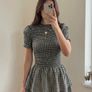 Black and white tiered gingham dress Image 2