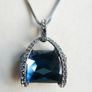 Navy Crystal Necklace, Midnight Blue Pendant Image 3