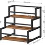3-Tier Liquor Bottle Display Shelf, Syrup Organizer Stand, Wine Rack Countertop Storage Shelf Stand Liquor Cabinet for Home Mini Bar, Kitchen Coffee Station, Rustic Brown and Black Image 6