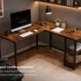 L-Shaped Corner Computer Desk with Storage Shelves Image 5