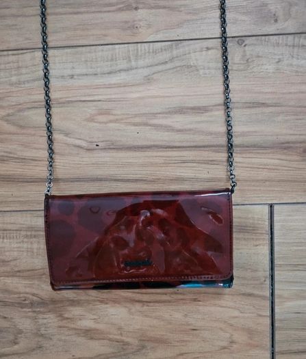 Desigual Animal Print Patent Leather Bag