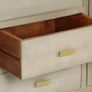 Drawer Cabinet Solid Mango Wood Grey with Brass 140x40x80 cm Image 7