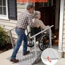 Heavy Duty Wheelchair Ramp with Handrails, 1140 x 850 mm, Non-Slip Iron Mobility Ramp, 199.6kg Capacity for Steps, Doorways, Scooters & Walkers Image 5