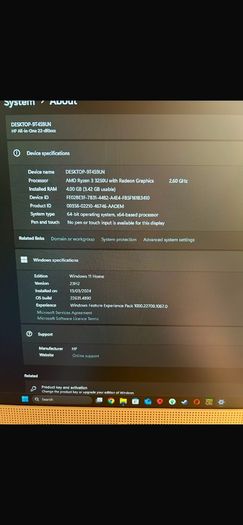 HP All-in-One 22 Windows 11 Home 21.5-inch Full HD display Keyboard and mouse included