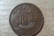 Great Britain UK 1946 Half Penny George VI Coin - free standard postage
