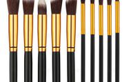 Professional Makeup Brush Set - 10pcs - Foundation Powder Eyeshadow Brushes