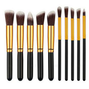 Professional Makeup Brush Set - 10pcs - Foundation Powder Eyeshadow Brushes