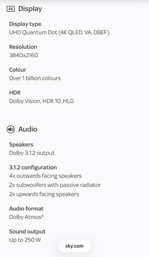 Sky glass Gen 2 65inch