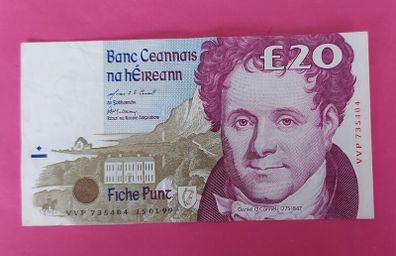 Irish 1999 "O'Connell  Twenty  pound banknote in E.F  condition