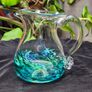 Jerpoint Glass Handcrafted Studio Art Glass Pitcher Water Jug Blue Green Image 2