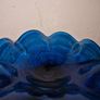 Unique hand blown cobalt blue candy dish with wood base Image 4