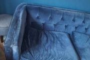 Navy Velvet Sofa