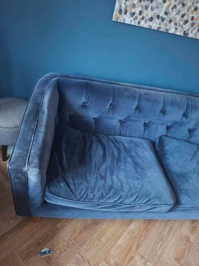 Navy Velvet Sofa