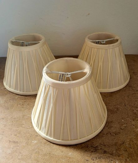 Vintage cream pleated clip on shades x 3