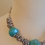 DesignSix London Grange Necklace New With Tags Turquoise Stones On Silver Tone Chain Image 2