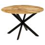 Dining Table Solid Rough Mango Wood and Steel 120x77 cm Image 7