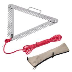24in Aquatic Weed Rake, 3-Sided Lake Weed Rake with Handle, Portable and Foldable Pond Water Grass Razor, Stainless Steel Throwable Floating