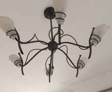 5 wall lights with matching chandelier