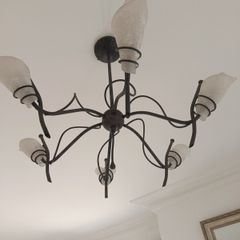 5 wall lights with matching chandelier