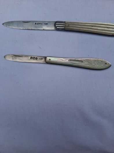 2 X John Yeomans Cowlishaw Sterling Silver Fruit Knives