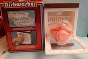 Rare 1988 new toy hotpoint dishwasher and dishes