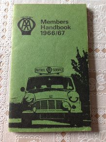 AA Members Handbook 1966/67.   Collectable item.