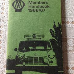 AA Members Handbook 1966/67.   Collectable item.