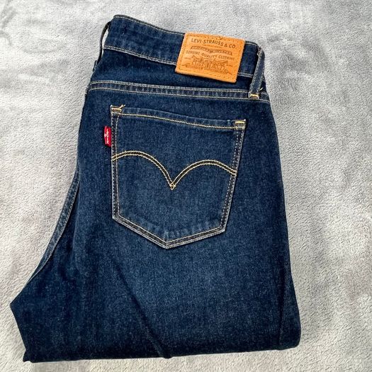 Levis 711 Womens Jeans W27 L28 Blue Indigo Denim Premium Big E