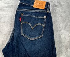 Levis 711 Womens Jeans W27 L28 Blue Indigo Denim Premium Big E