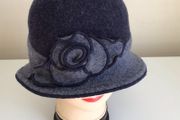 Ladies Cloche Bucket 100% Wool Hat 1940s Style