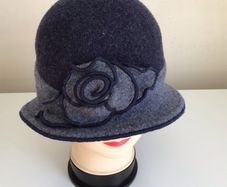 Ladies Cloche Bucket 100% Wool Hat 1940s Style