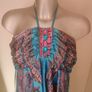 Stunning blue asymmetric halter neck midi/maxi Redherring dress size UK14 EU42 Perfect condition Postage included Image 3