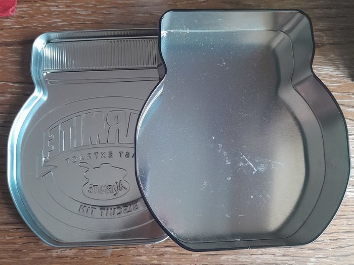 Marmite biscuit tin