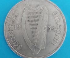 Ireland 1934 Harp Half Crown in  Extremely Fine condition