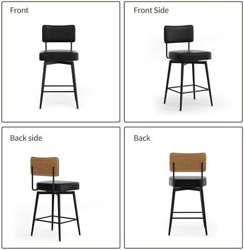Bar Stools Set of 2 Swivel Breakfast Barstools
