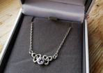 Silver necklace with birthstone
