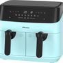 NEW SALE Dual Air Fryer Extra Large Family Size Double XL 9 Litre with 8 Pre-Set Menus for Oil Free & Low Fat Healthy Cooking, Easy Clean Metal Interior, 99-Minute Timer - Stainless Steel MULTIPLE COLOURS AVAILABLE Image 7
