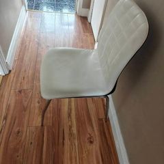 White leather dining chairs