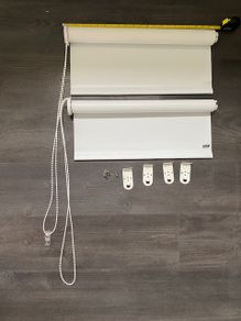 PVC Blackout White Roller BlindS x 2 (22inches)