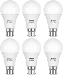 FREE SHIPPING Vanke Bayonet Light Bulb, 9w (60w Equivalent), 2700K Warm White B22 LED Bulbs, 806 Lumen, Non-Dimmable, Pack of 6