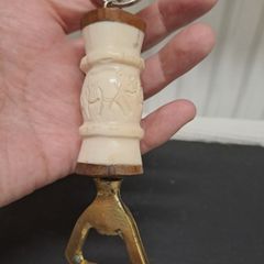 Carved bone and Copper bottle opener Zambia