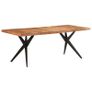 Dining Table 200x90x76 cm Solid Acacia Wood Image 2