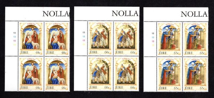 2004 Ireland Ireland's Christmas Commemorative Stamps Plate Block 1B1B1B1B Mint Never Hinged (MNH)