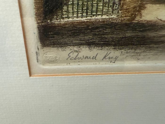 Signed Colour Etching by Cecil Tatton Winter & Edward King of St Clement Danes, London